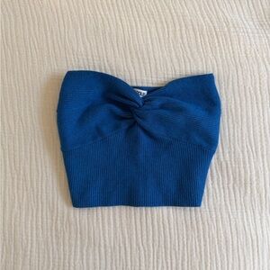 Princess Polly Blue Twist Ribbed Tube Top